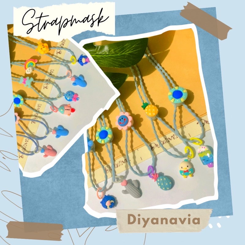 DIYANAVIA - BLUE Strap mask lucu aesthetic strapmask konektor connector mask tali masker strapmasker