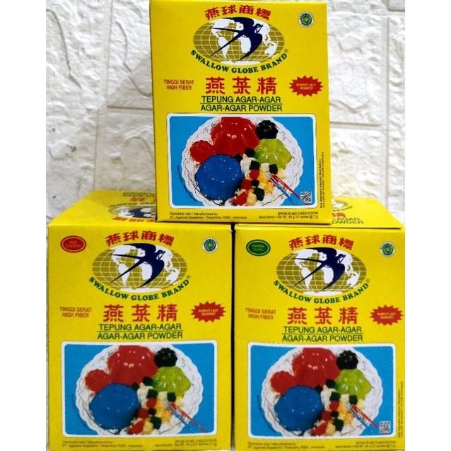 

Agar agar swallow 1 box isi 12 pcs warna plain,merah dan hijau