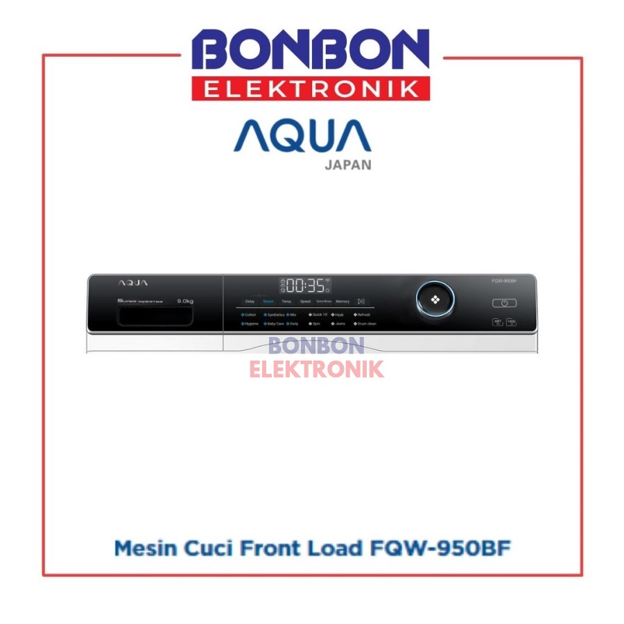 AQUA Mesin Cuci Front Loading 9KG FQW-950BF / FQW 950 BF INVERTER 9 KG