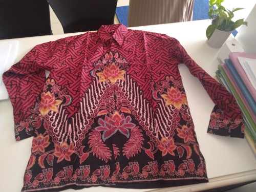 Batik Couple Keluarga Sania Ruffle Ori Ndoro Jowi Dnt Motif Bata Merah