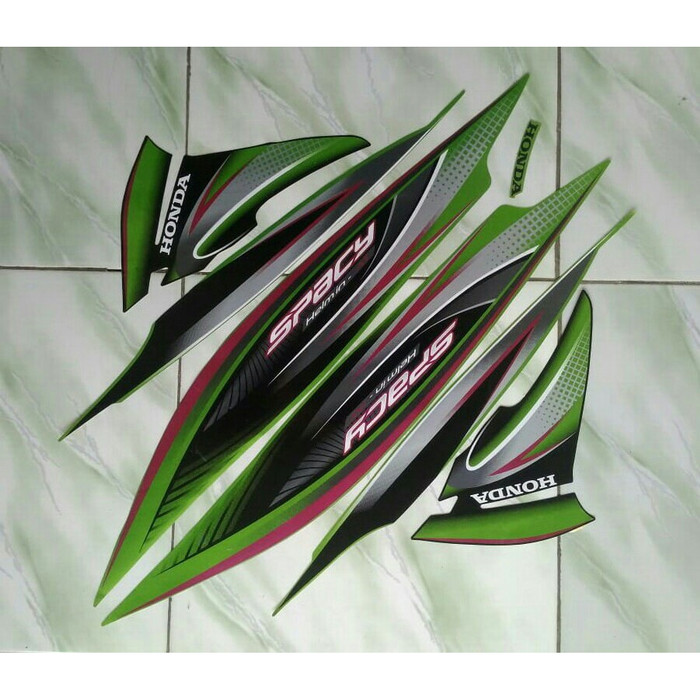 stiker striping honda spacy 2011 2012 2013 2014 - Hijau