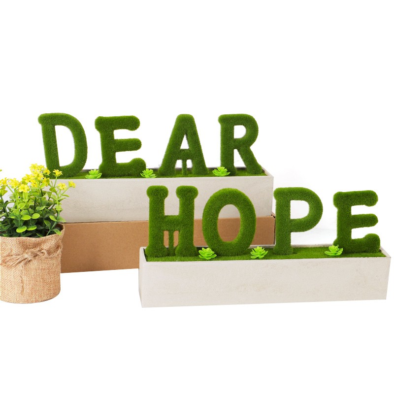 

Ramadhan Sale Ecentio Bunga plastik/Artificial Flower/Bunga hias Hijau Berbentuk DEAR/HOPE flower