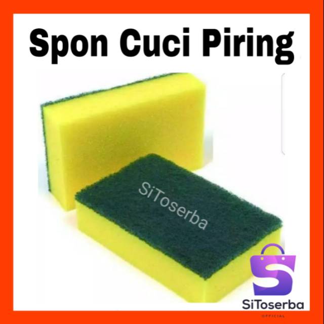 SPONS CUCI PIRING 2 IN 1 (BUSA DAN SABUT) - BUSA CUCI PIRING - SABUT CUCI PIRING