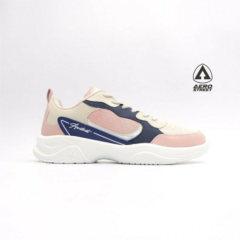 Aerostreet Ivy Pink Navy - Sepatu Sneakers Casual Sport Wanita