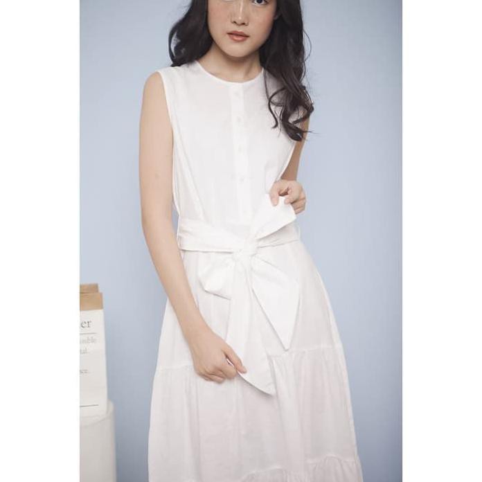 PAKAIAN WANITA GIANNA DRESS WHITE MERCHE - L