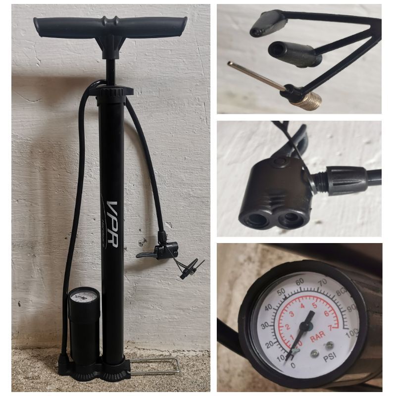 POMPA SEPEDA VIPER TABUNG + AMPER  - POMPA SEPEDA MOTOR Body ALUMINIUM Oliq / VSM / TOSITA / TOKIO