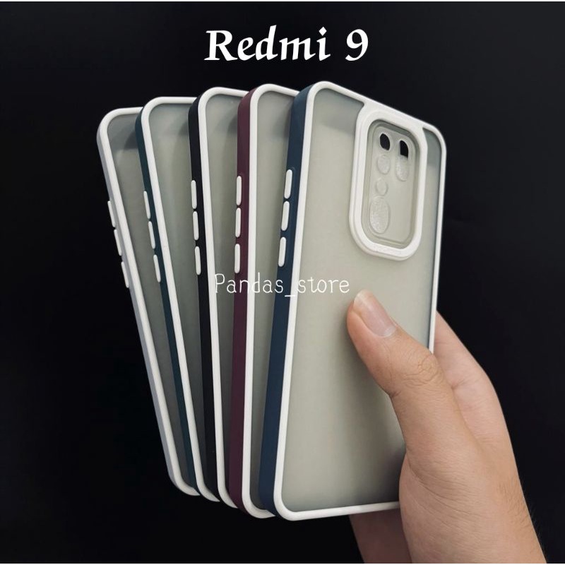 Pro Hybird Redmi 9 Softcase Halus dan Elegan / Pinggiran Garis Putih Keren (Pandas)