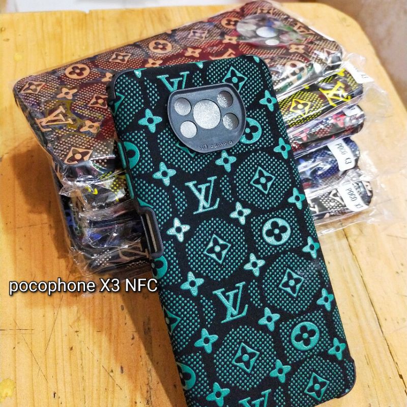 LV Case pocophone X3 Shockprof Protect Camera LV