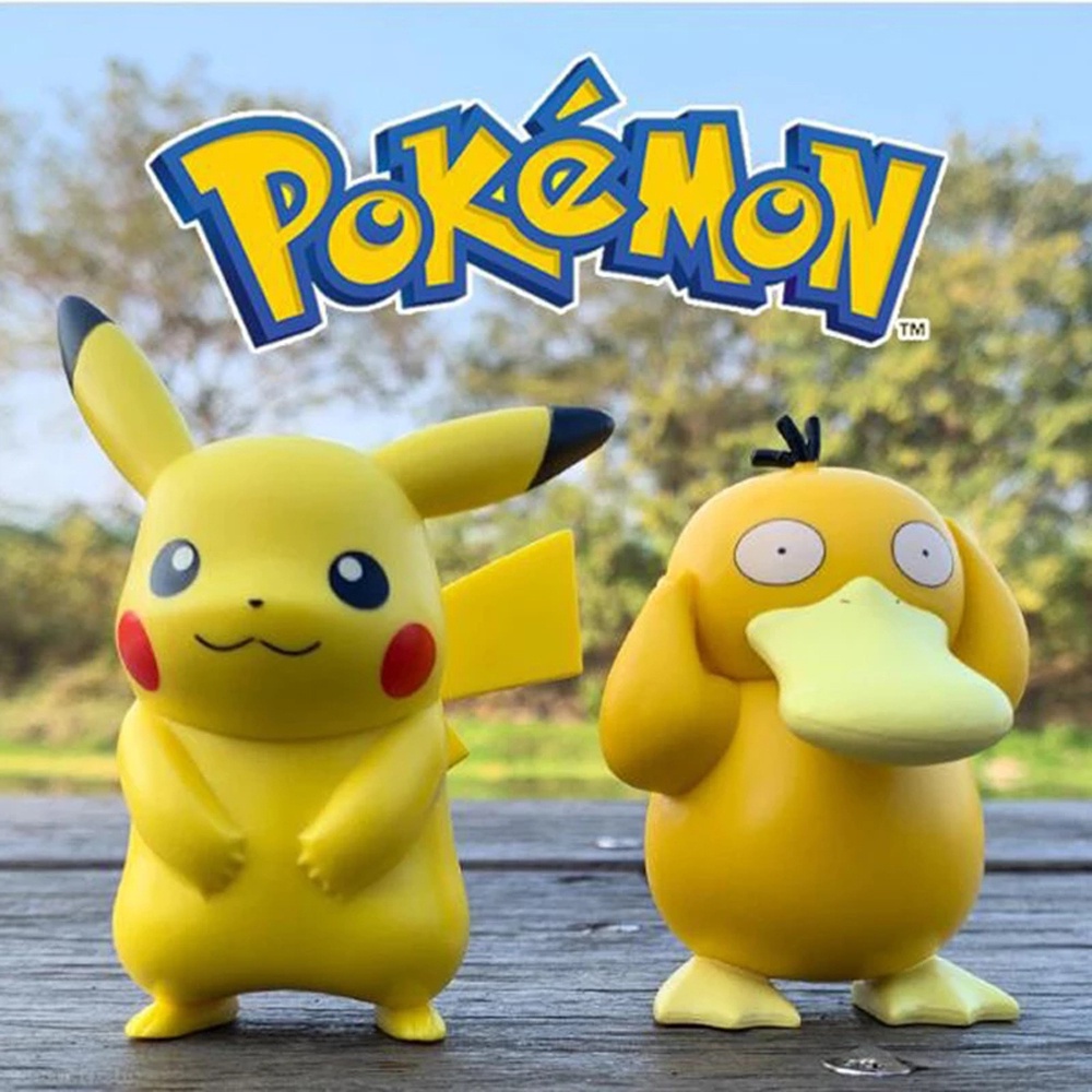 Needway  Kids Pikachu Figures Cartoon Psyduck Figures Pokemon Figures Birthday Gift Charmander Squirtle Purin Anime Model Figures Dolls