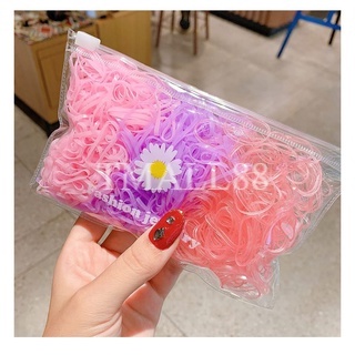 Ikat Rambut Karet 500PCS Korea Wanita Warna Polos Gaya Korea Untuk Anak Perempuan