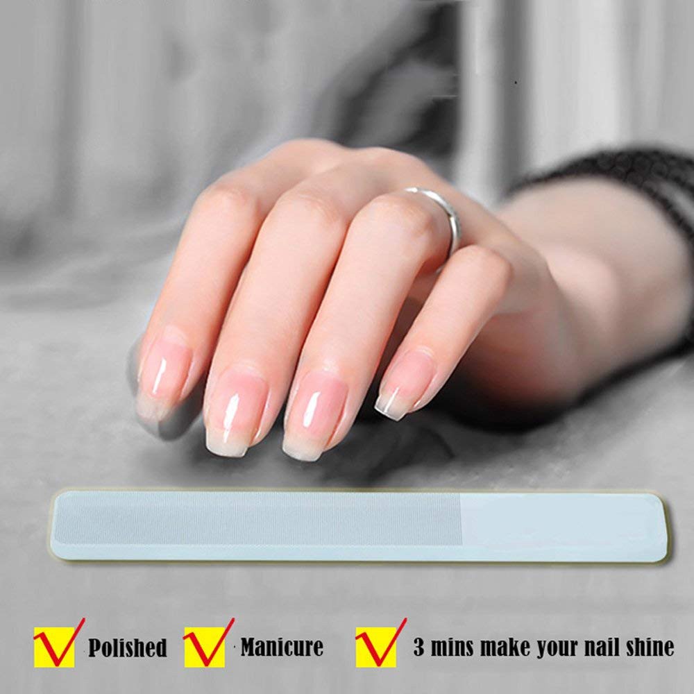 [Bisa COD] Kikir Kuku Mengkilap Bening Kikir Kuku Manicure pengkilap kaca asahan kuku nail file buffer shiner nano file