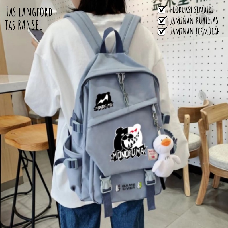 Tas Ransel Sekolah Kuliah Kerja Traveling Multifungsi Backpack Stylish Kekinian Terbaru Murah Bagus Import Lokal Original Simple Elegan Casual Unisex Perempuan Pria Wanita Cewek Cowokj