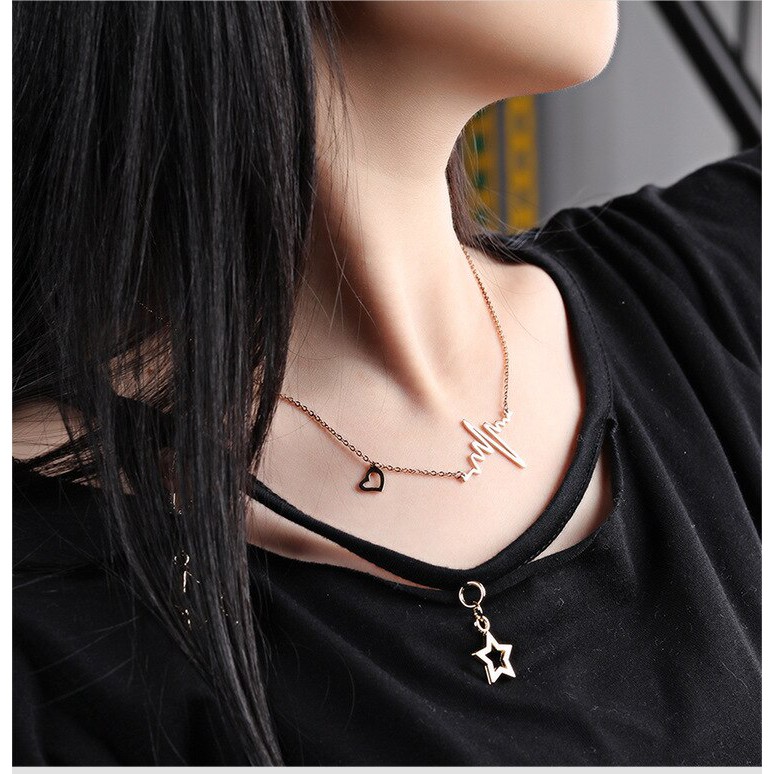 Kalung Wanita Simple Fashion Korea Aksesoris Murah Kalung Wanita liontin zigzag Korea