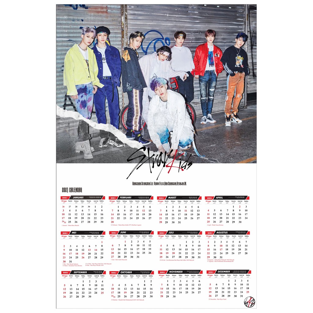 

Kalender Poster Kpop Stray Kids Tahun 2025