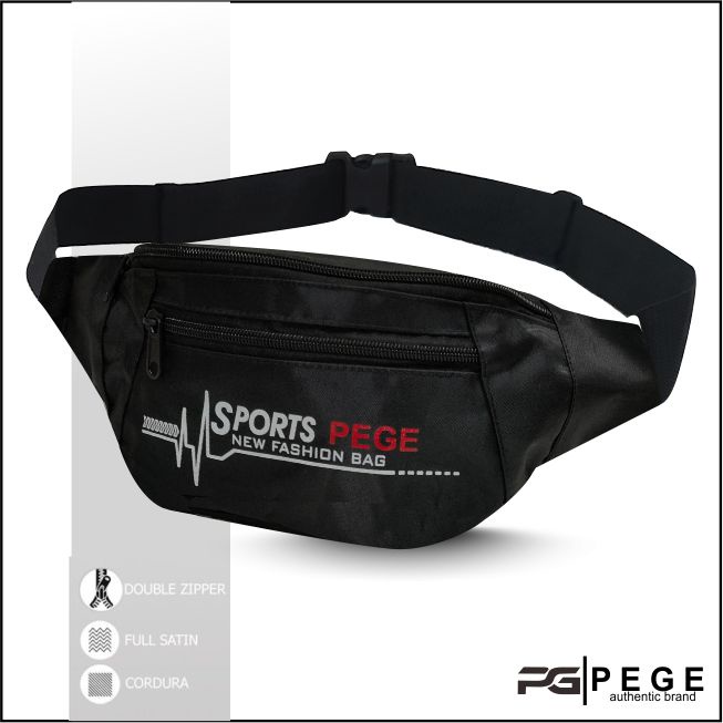 Tas Waistbag Pria PEGE Model Simpel Kasual Bisa Untuk Selempang Dan Tas Pinggang  -  PG 8916