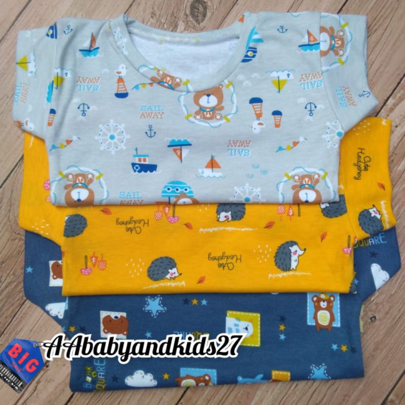 3Pc Kaos Oblong Bayi Full Print Vinata MOTIF RANDOM-Oblong Bayi Vinata Full Print Warna