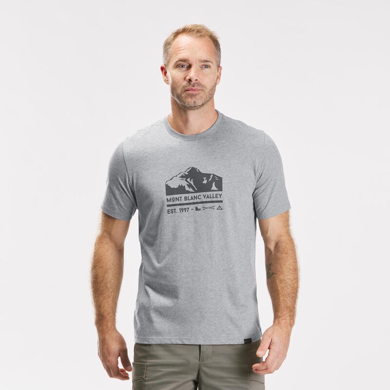 QUECHUA NH500 T-Shirt Kaos Hiking Pria Serap Keringat