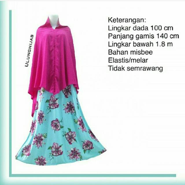 Gamis Syari Flower 4 Maryam (gamis+khimar)