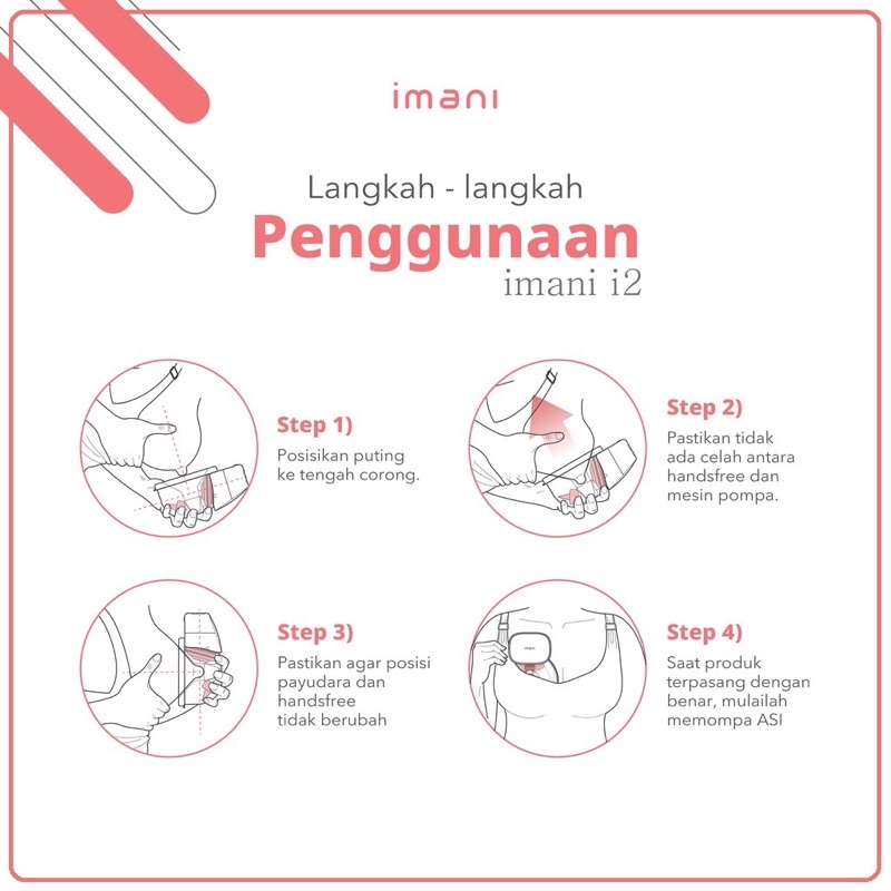 Imani i2 i2+ Hands Free Electric Breastpump - Imani Pompa Asi Elektrik dengan Cup Handsfree 28mm 25mm READY