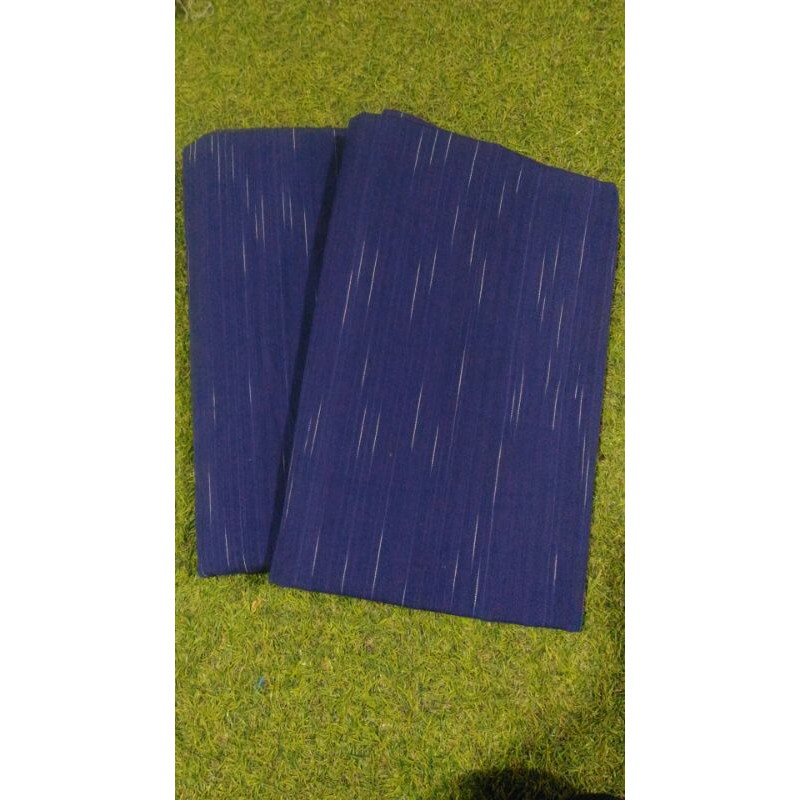 Kain tenun lurik hujan gerimis warna biru