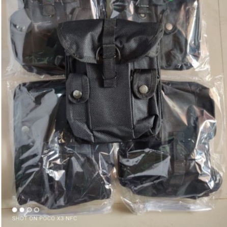 Tempat Magazen SS1 M16 TNI Hitam Tas Holster Magasen Magazine