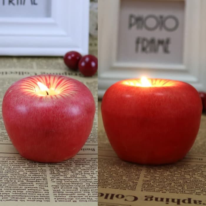 XAP apple candle lilin apel natal christmas dekorasi hiasan pajangan - KECIL 5.5 CM