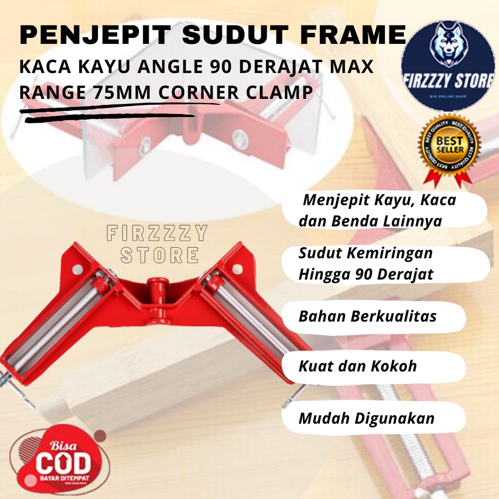 Taffware Corner Clamp Penjepit Sudut Frame Kaca Kayu Angle - Red