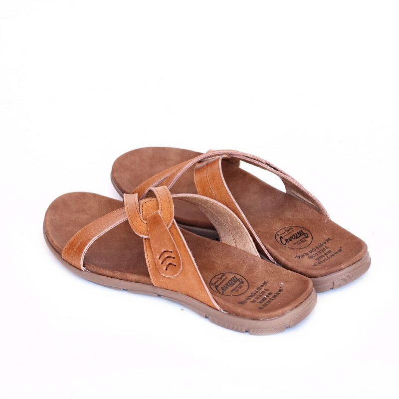 SANDAL KULIT PRIA 05 CEVANY BLACK BROWN TAN KULIT SAPI ASLI ORIGINAL