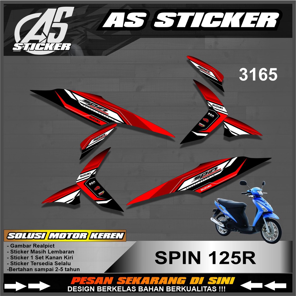 3165 Sticker Striping Lis Variasi Spin 125R Semifull - Sticker Striping Spin 125R