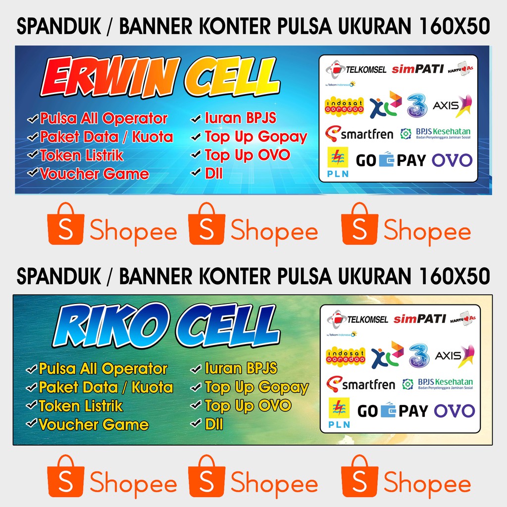 Gambar Banner Konter Pulsa desain spanduk keren