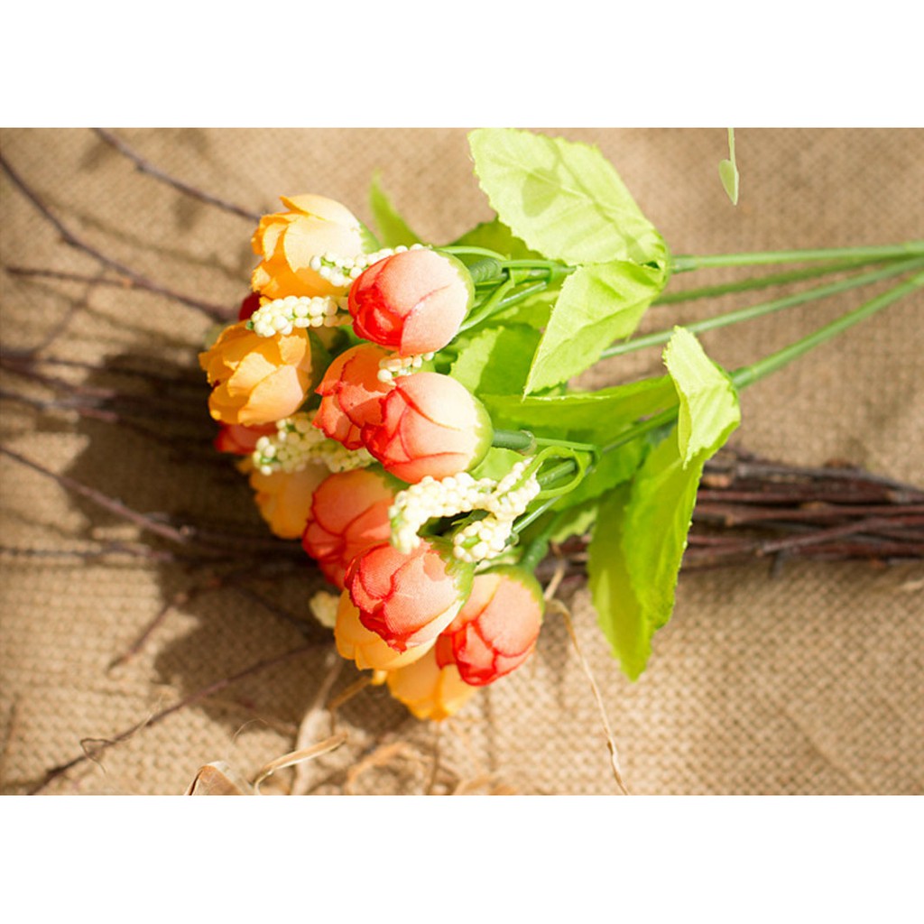 BUNGA ROSE C15 1TANGKAI 13PC BUNGA MAWAR PLASTIK BUNGA ARTIFISIAL MURAH-1