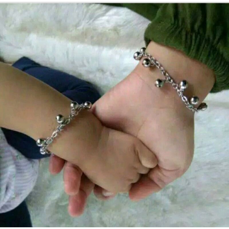 gelang  kaki kerincing bayi /anak/ titanium/monel