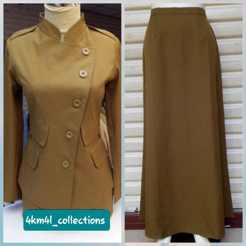 seragam pemda kheki tua wanita princessfa/ seragam pdh kheki tua wanita terbaru/ blezer princessfa r