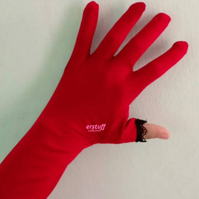 Sarung tangan muslimah / gloves thumbless / sarungtangan renda jempol