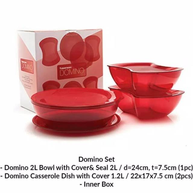 Houseware Tempat penyaji makanan Domino Red set