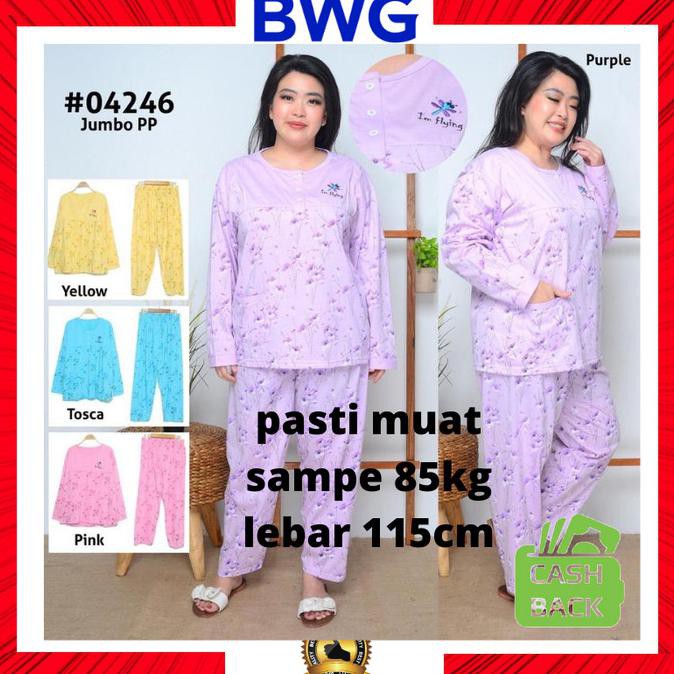 [[BISA COD]] PIYAMA CEWEK JUMBO BAHAN KAOS BAJU TIDUR JUMBO WANITA XXL KAOS IBU IBU - Lengan Pendek,