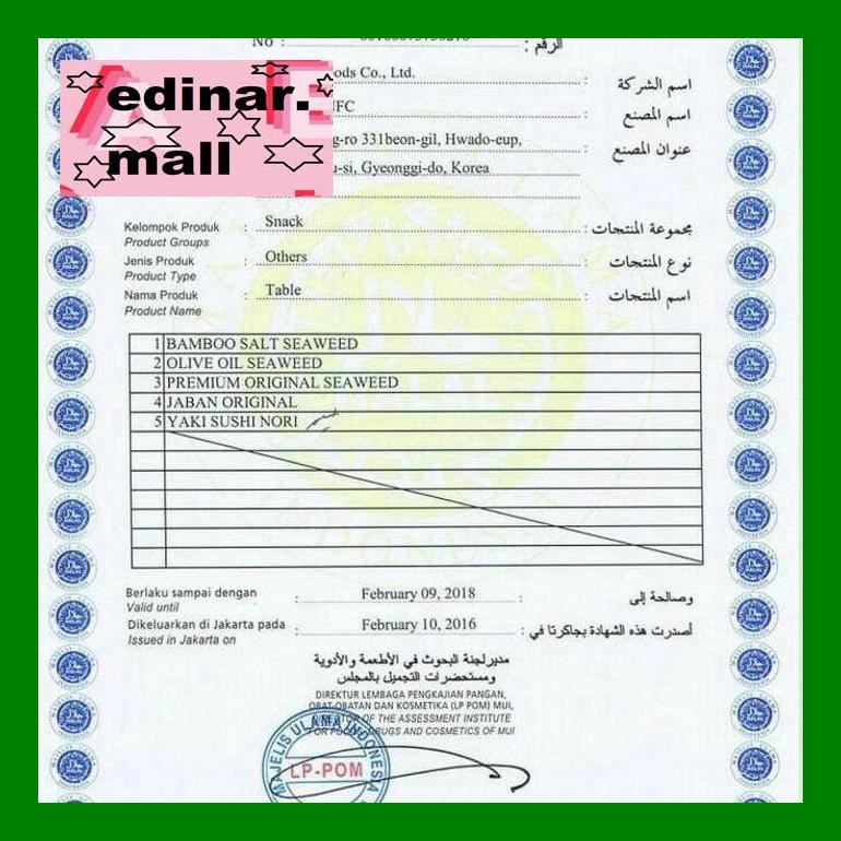 

Edvitxd Yaki Nori Halal | Alas Rumput Laut Sushi/Kimbab 50 Lembar - Economy S50Edd0