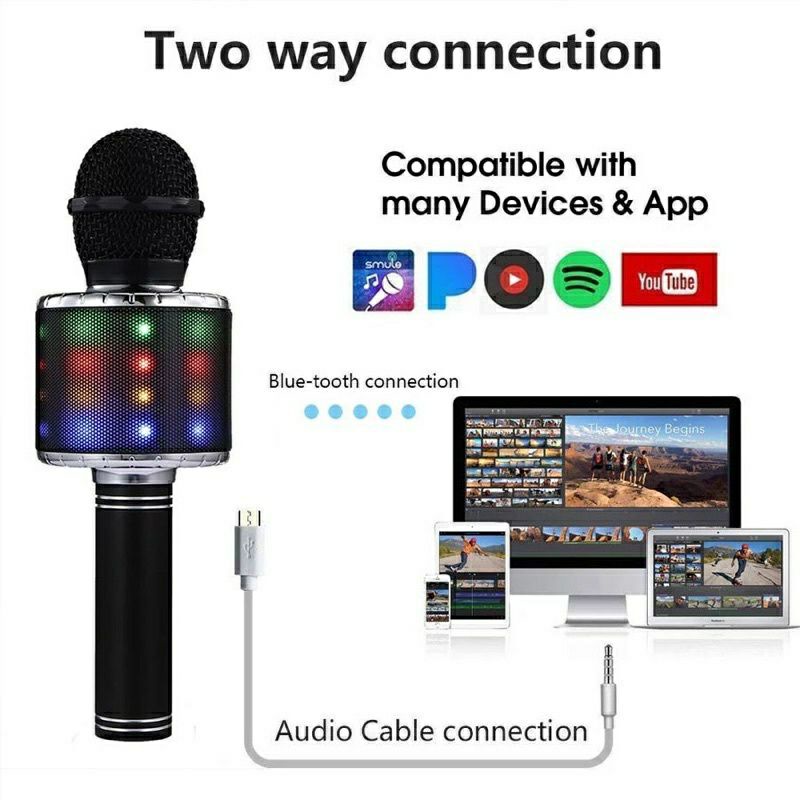 Mic Karaoke WS 868 New Mikrofhon wireless WS858 Microphone Bluetooth mic bluethooth L20 LED SUARA KENCANG KUALITAS TERJAMIN