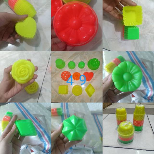 1 BIJI Cetakan bolu PLASTIK / putu kukus sakura hati kue talam / cetakan melati mawar plastik