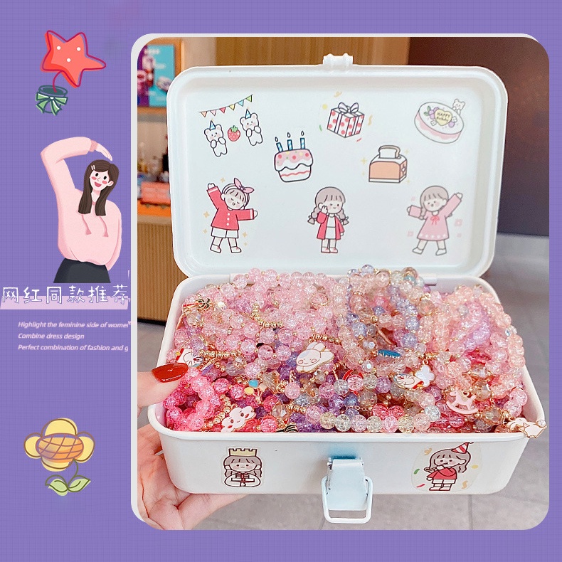 Gelang Manik-Manik Kaca Motif Kartun Untuk Hadiah Anak Perempuan