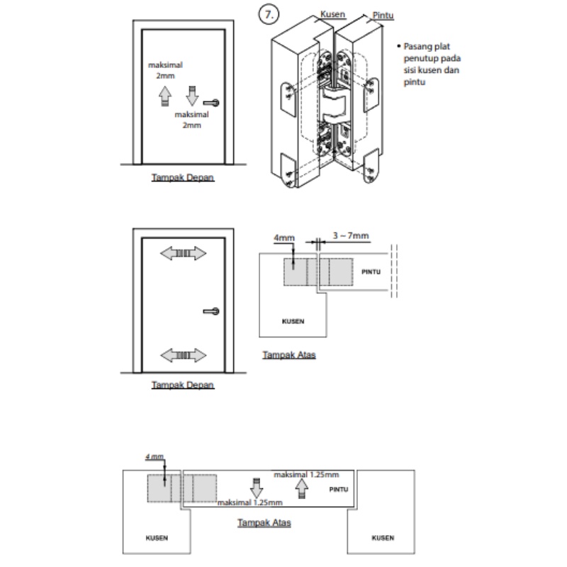 PALOMA IHP 801 INVISIBLE HINGE ENGSEL TANAM P40 SILVER NA SUPERALUM