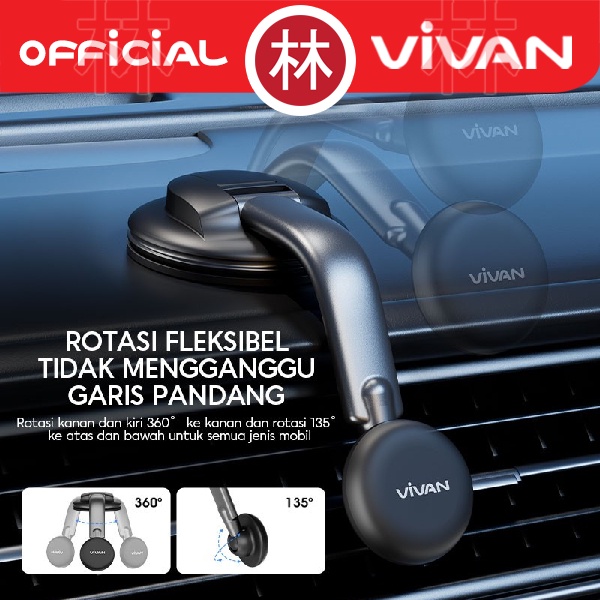 VIVAN CHS13 Car Phone Holder Magnetic Universal Rotasi Fleksibel 360°