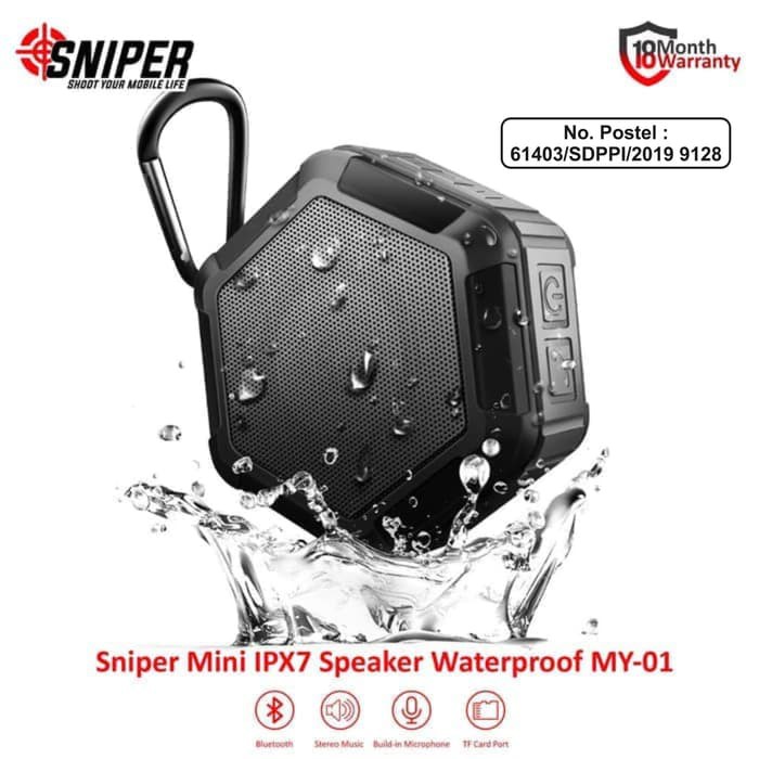 Sniper Mini Bluetooth Waterproof Speaker MY01 Black