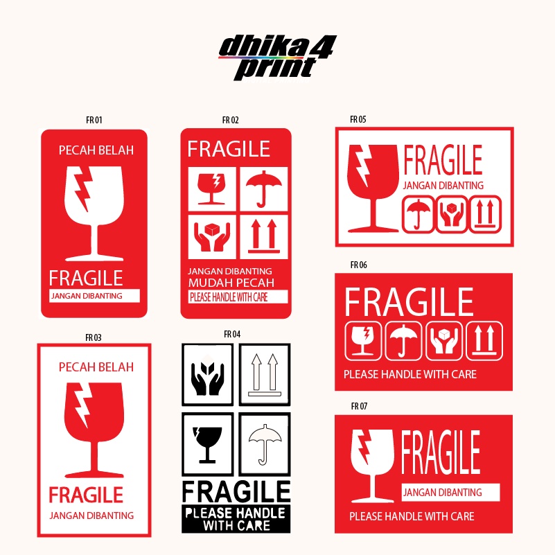 Cetak Stiker Label Pengiriman / Sticker Fragile/Label jangan dibanting