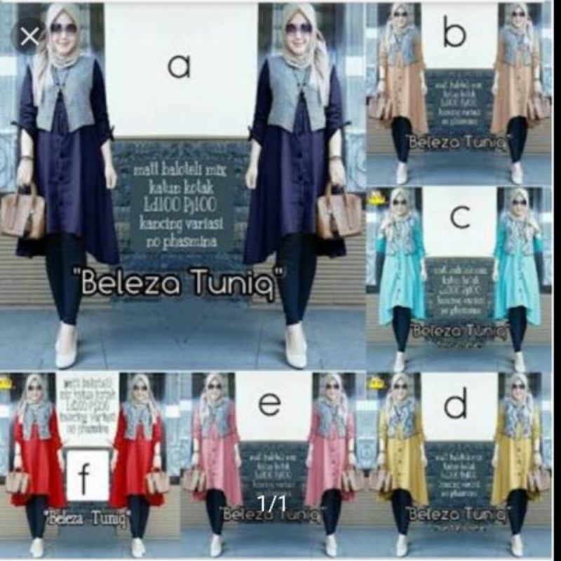 Beleza tunik atasan wanita fashion muslim