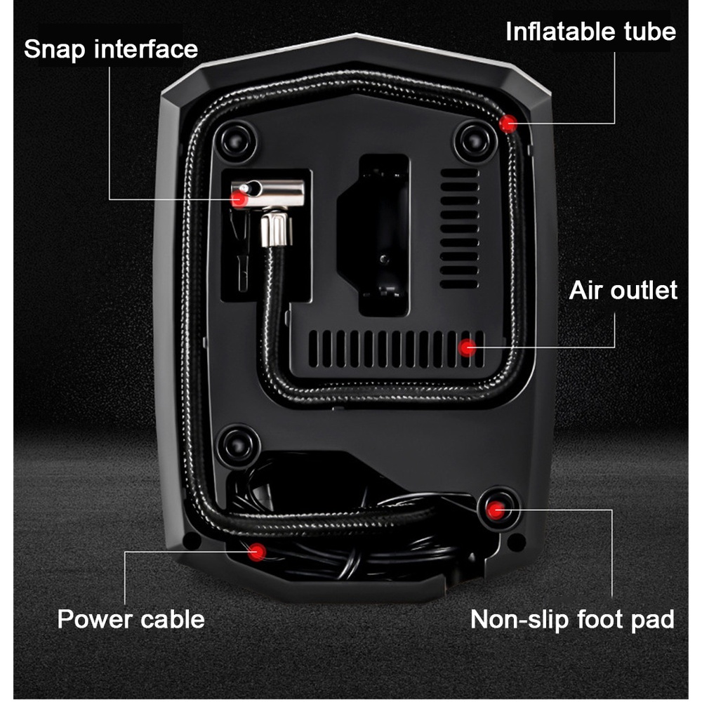 Taffware Compressor Pompa Ban Elektrik Bisa Pakai Listrik PLN 220V atau 12V plug mobil bisa pakai listrik PLN rumah dengan adaptor Inflator Pompa Angin Ban Motor dan Mobil Elektrik LCD Display Portable Digital Car Tire Inflatable Pump illumination Auto