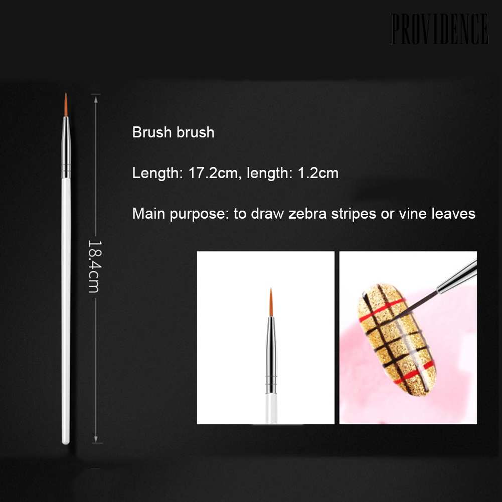 Providence 20Pcs Nail Art Drawing Dotting Polish Pen Brushes Manicure Tool with Storage Bag