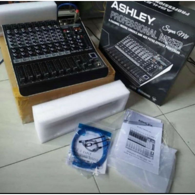 MIxer audio ASHLEY SUPER M8 original mixer 8 chanel usb pc bluetoth