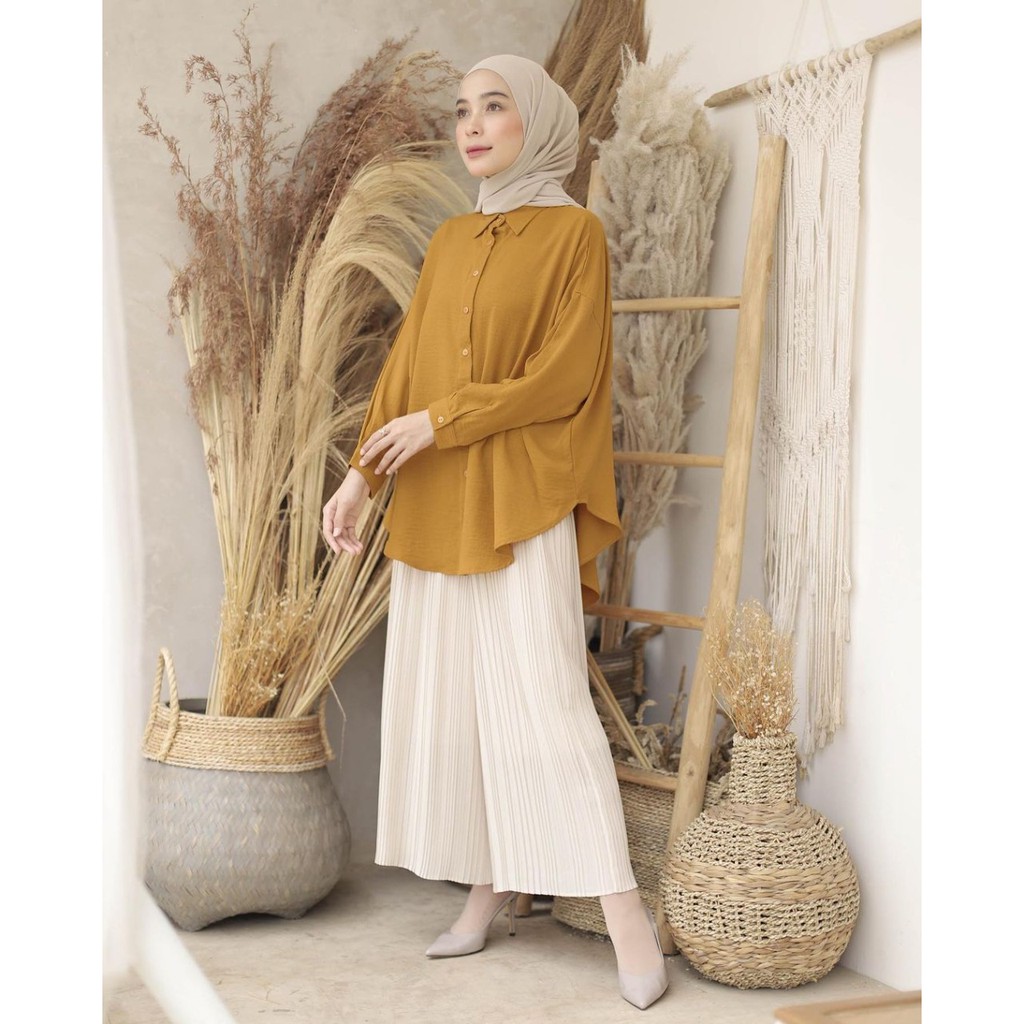 BEST SELLER - ANISSA KEMEJA OVERSIZE - KATUN RAYON - BAHAN ADEM  - BISA COD