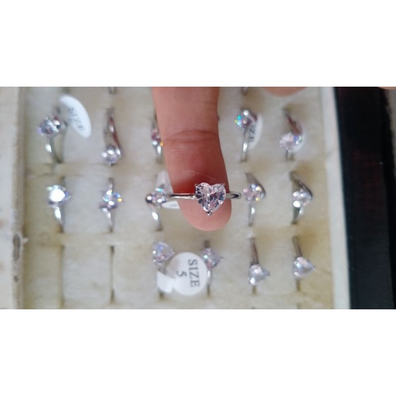 Cincin Permata Love Besi Putih Asli Ternate
